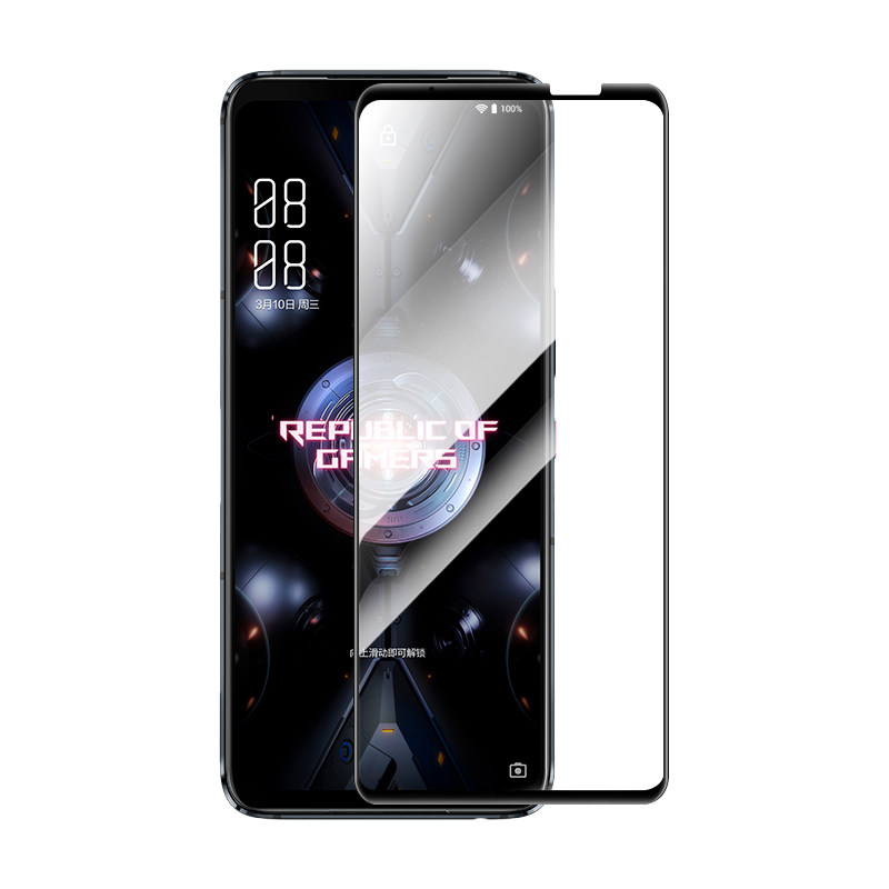 华硕Rog5s钢化膜游戏手机专用膜败家之眼rog3/2电竞膜全屏无白边无气泡电镀疏油层5Pro贴膜镜头膜