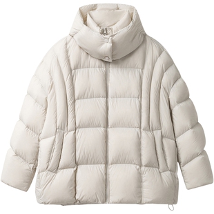 【播奥莱】播商场同款半高领连帽羽绒服女冬新短款外套BDR4RD4114