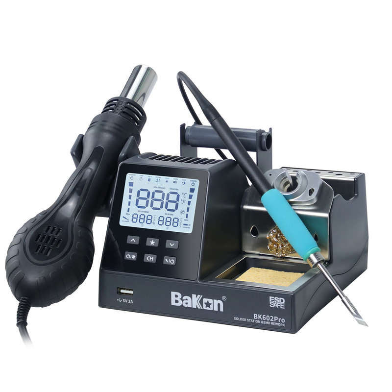 白光焊台BK601pro/BK602pro热风枪电烙铁二合一数显恒温拆焊台