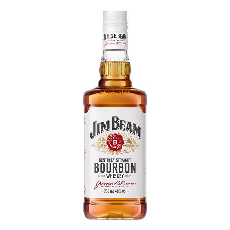 【进口】金宾波本威士忌700ml*1瓶装西班牙进口JimBeam洋酒白占边