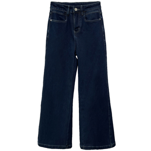 清仓特价四面弹高腰显瘦不贴腿加绒大筒喇叭牛仔裤女秋冬裤子阔腿