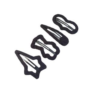 黑色布艺发夹女边夹手工绕布发卡bb夹简约后脑勺碎发夹刘海夹头饰