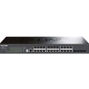 普联TP-LINK TL-SH6428万兆4光千兆24网口三层交换机Web网管堆叠式监控网络核心层VLAN端口汇聚DHCP服务器QoS