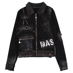 欧洲站2026春秋个性牛仔短外套女帅气长袖夹克潮流时尚洋气上衣潮