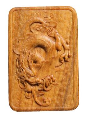 绿檀木生肖龙手把件钥匙挂件