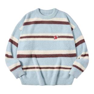 PSO Brand男装女装可爱祥龙条纹针织衫毛线衣宽松长袖毛衣情侣装