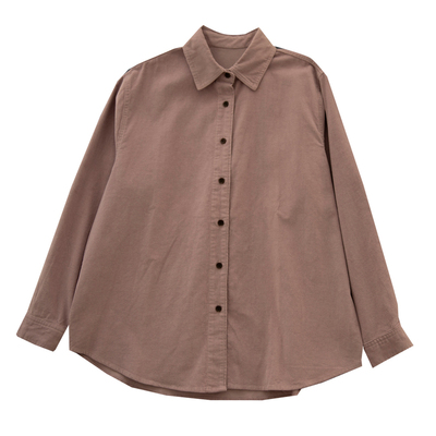 灯芯绒叠穿长袖衬衫女法式