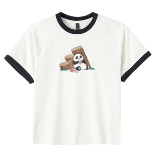 阿迪达斯女装2026夏季新款PANDA 舒适纯棉运动休闲短袖T恤KB7214