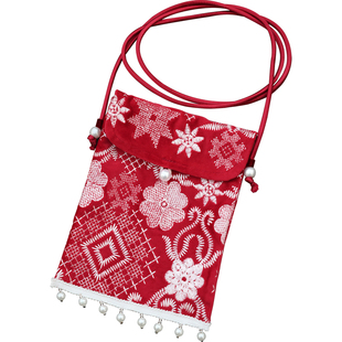 红色斜挎包新中式装红包手机过年结婚喜庆布艺刺绣随身袋子包中包