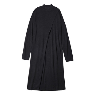 TANG TOWN 自制 极简松弛好穿纸片人 前开叉叠穿长款针织毛衣裙