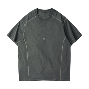 MOSEALAND 凉感速干印花短袖男夏撞色明线透气排汗运动半袖t恤潮