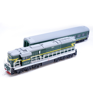 合金绿皮蒸汽机火车头内燃机车儿童复古火车头仿真男孩玩具轨道车