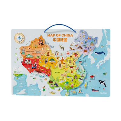 弥鹿中国地图世界地图拼图礼物