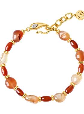 Onchic好运锦鲤手链红绳马本命年红玛瑙串珠女款2025新年轻奢精致