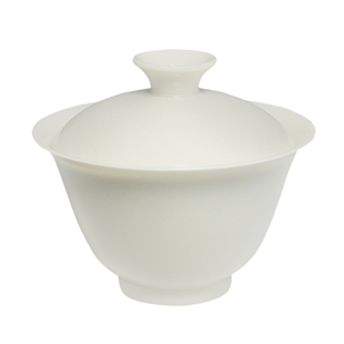 不二学古茶具丨沁香盖碗 儒雅温润青白釉/象牙黄釉轻盈泡茶碗茶杯