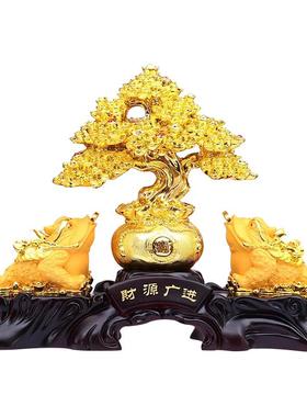 招财旺财貔貅金蟾发财树装饰品