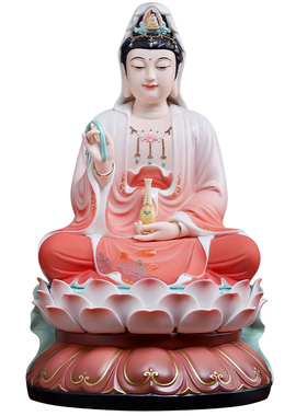 陶瓷观世音菩萨全堂佛佛像摆件