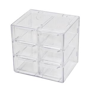 透明九宫格六宫格防尘抽屉式收纳盒文具首饰12宫格化妆品桌面收纳