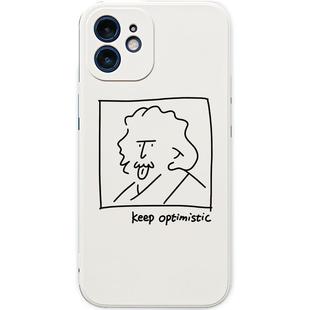 小白绘保持乐观ins风苹果17promax手机壳iPhone14个性nova13创意液态硅胶p70华为mate软荣耀适用vivopp小米15