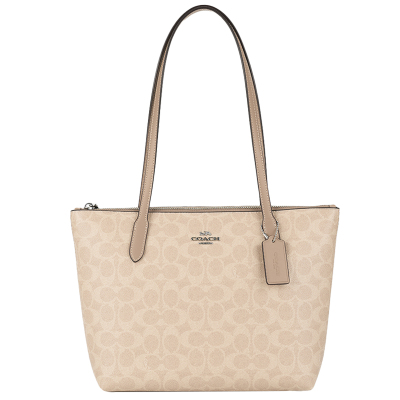 COACH/蔻驰奥莱女士经典标志老花FIONA拉链托特包单肩包通勤