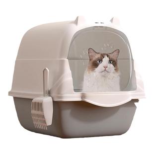 猫砂盆全封闭式超大号抽屉式猫厕所隔臭防带砂笼子幼猫屎盆防外溅
