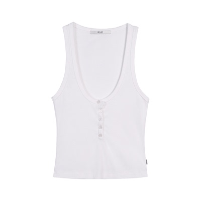 SPELLEDIT春品U领纽扣背心女