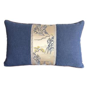 新中式实木沙发腰靠枕汽车护腰靠垫办公室长方形复古风红木椅靠枕