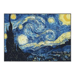 梵高星空丰收数字油画diy成人客厅风景装饰画填色手绘油彩画龙猫