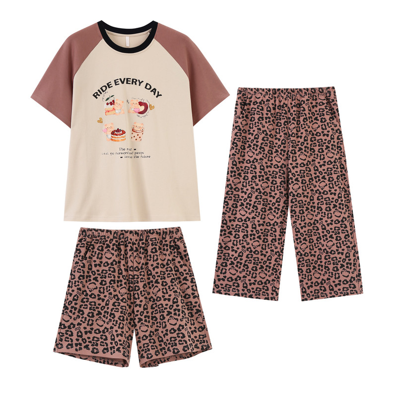 带胸垫睡衣女款26新款夏季纯棉睡衣/家居服套装