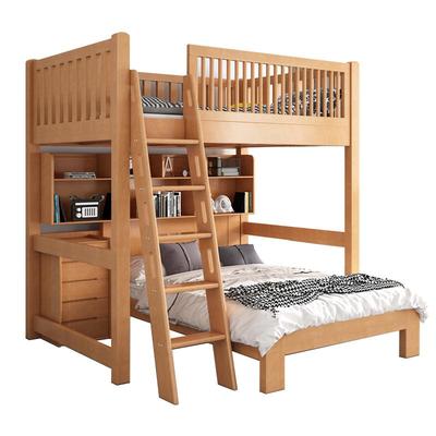 榉木高架床全实木交错型式子母床