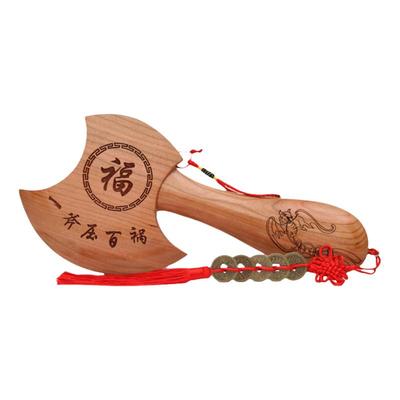 山东肥城桃木斧护家精雕