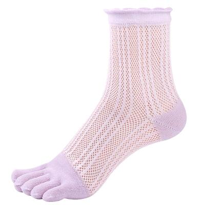 夏季薄款网眼松口防臭仙女五指袜
