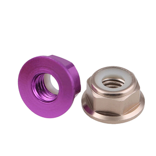 多彩色铝合金法兰螺帽尼龙圈自锁螺丝帽锁紧防松螺母M2M3M4M5M6M8