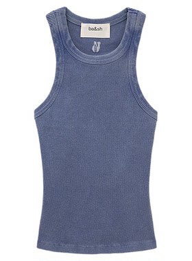 【2件9折】bash2026新款夏季复古纯色做旧质感工字背心1E26MIA