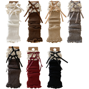 女童新年红色袜套堆堆袜儿童冬季加厚保暖小腿套袜筒宝宝长筒袜子