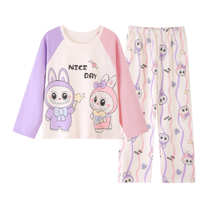 女童春秋纯棉长袖拉布布家居服