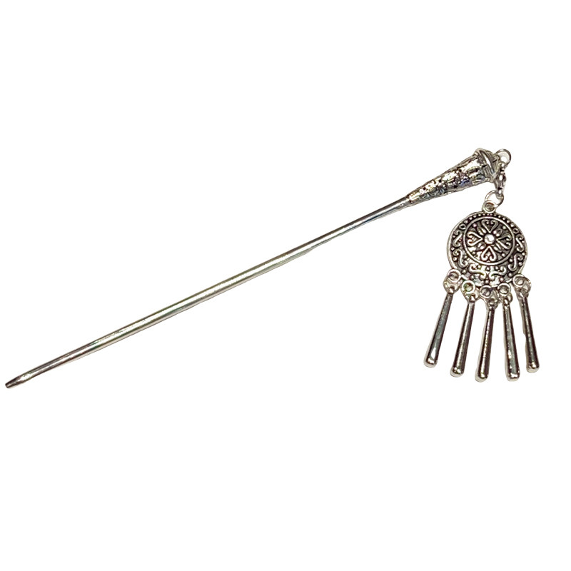 新中式流苏发簪女2026新款高级感银色苗族民族风簪子流苏汉服发钗