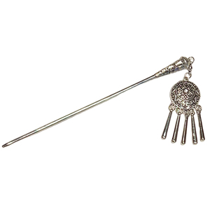 新中式流苏发簪女2025新款高级感银色苗族民族风簪子流苏汉服发钗