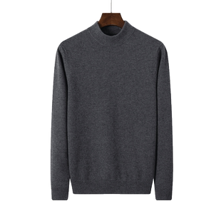 羊绒衫男100纯羊绒半高领男士山羊绒打底衫羊毛衫加厚毛衣男秋冬