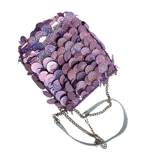 原创 蹦迪夜店舞晚会表演小拎包闪亮片流苏串珠斜挎包手提包包邮