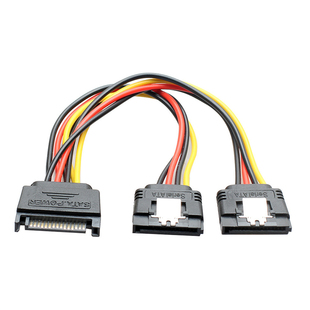 sata一分二带卡扣电源线 15pin一公转二母 厂家批发 满19元包邮