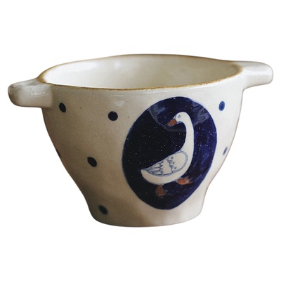 泽滕家可爱双耳深碗防烫甜品碗