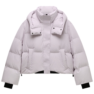 【季末折扣】欧时力 连帽哑光绗缝羽绒服外套女宽松2025秋冬新品