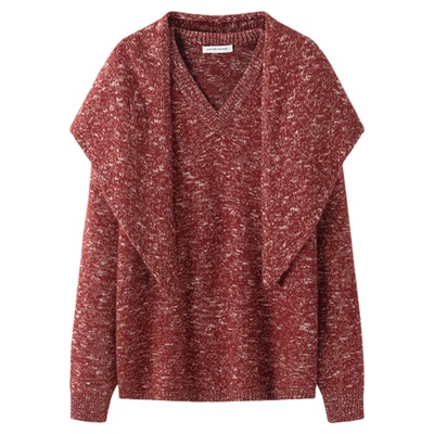 VIKTORIACHAN 26早春新品羊毛V领落肩版型针织上衣/半身裙SOLSOL