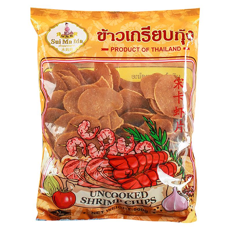泰國(guó)進(jìn)口水?huà)寢屌扑慰ㄎr片500g 泰式自己炸半成品龍蝦風(fēng)味片零食
