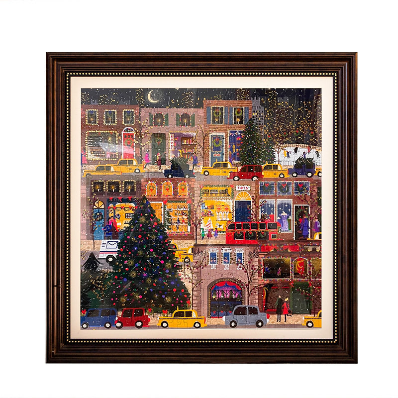 冬灯钻石画手工diy圣诞节礼物北欧客厅装饰画5d满钻钻石绣带框