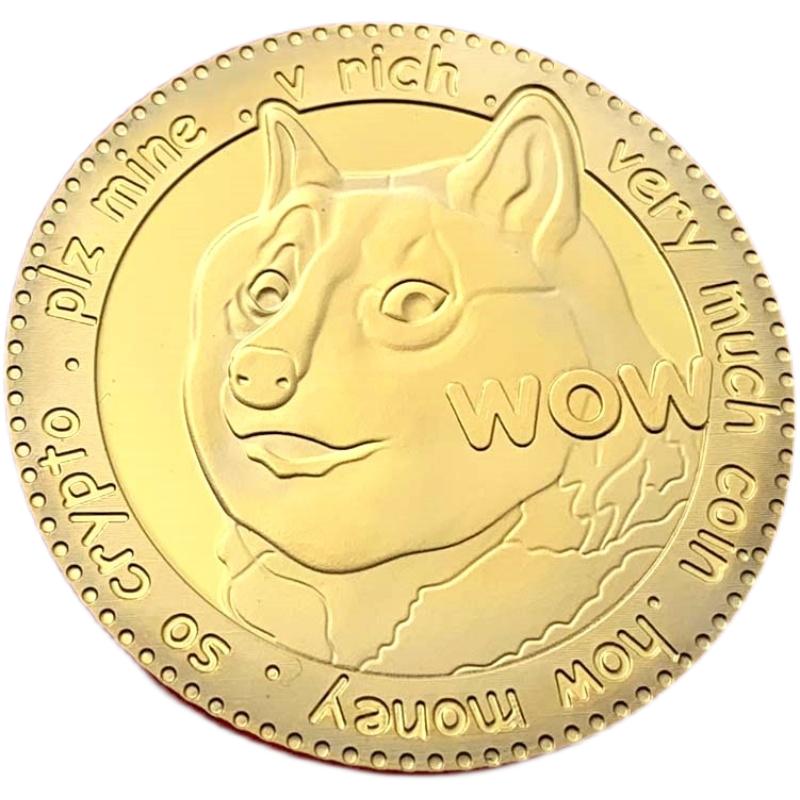 虚拟币 以太坊数字货币 狗币实物dogecoin纪念币 镀金收藏工艺品