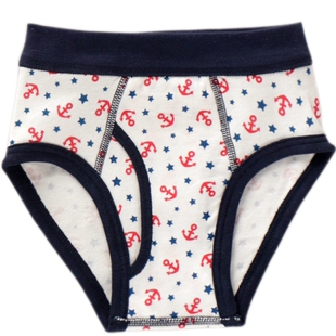 日系小男孩儿童内衣 宝宝纯棉前开口无侧缝三角内裤衩100-150码