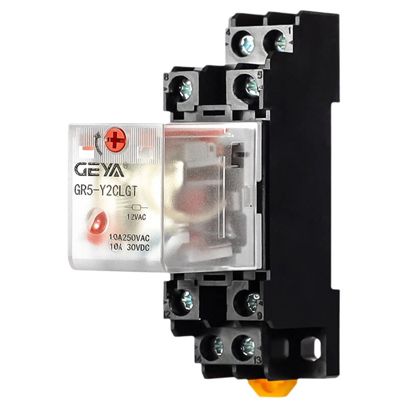 GEYA格亚小型透明中间继电器AC220v交流DC2412v直流HH52P