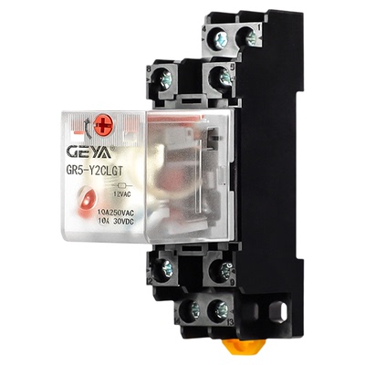 GEYA格亚小型透明中间继电器AC220v交流DC2412v直流HH52P